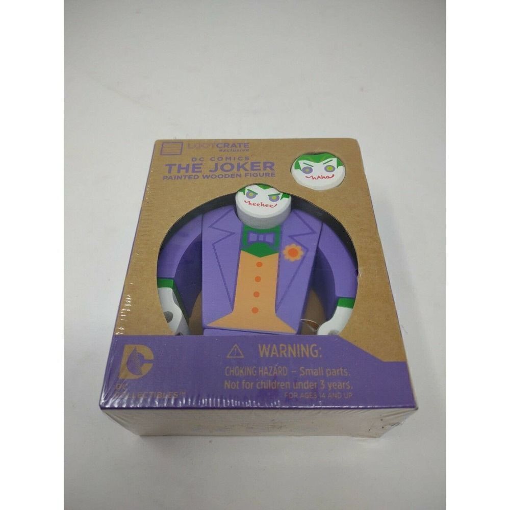 The Joker Loot Crate Exclusive Painted Wooden Figure New in Box Sealed